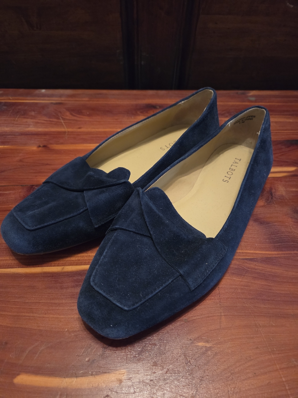 Talbots Women's Navy Suede Slip-On Loafers